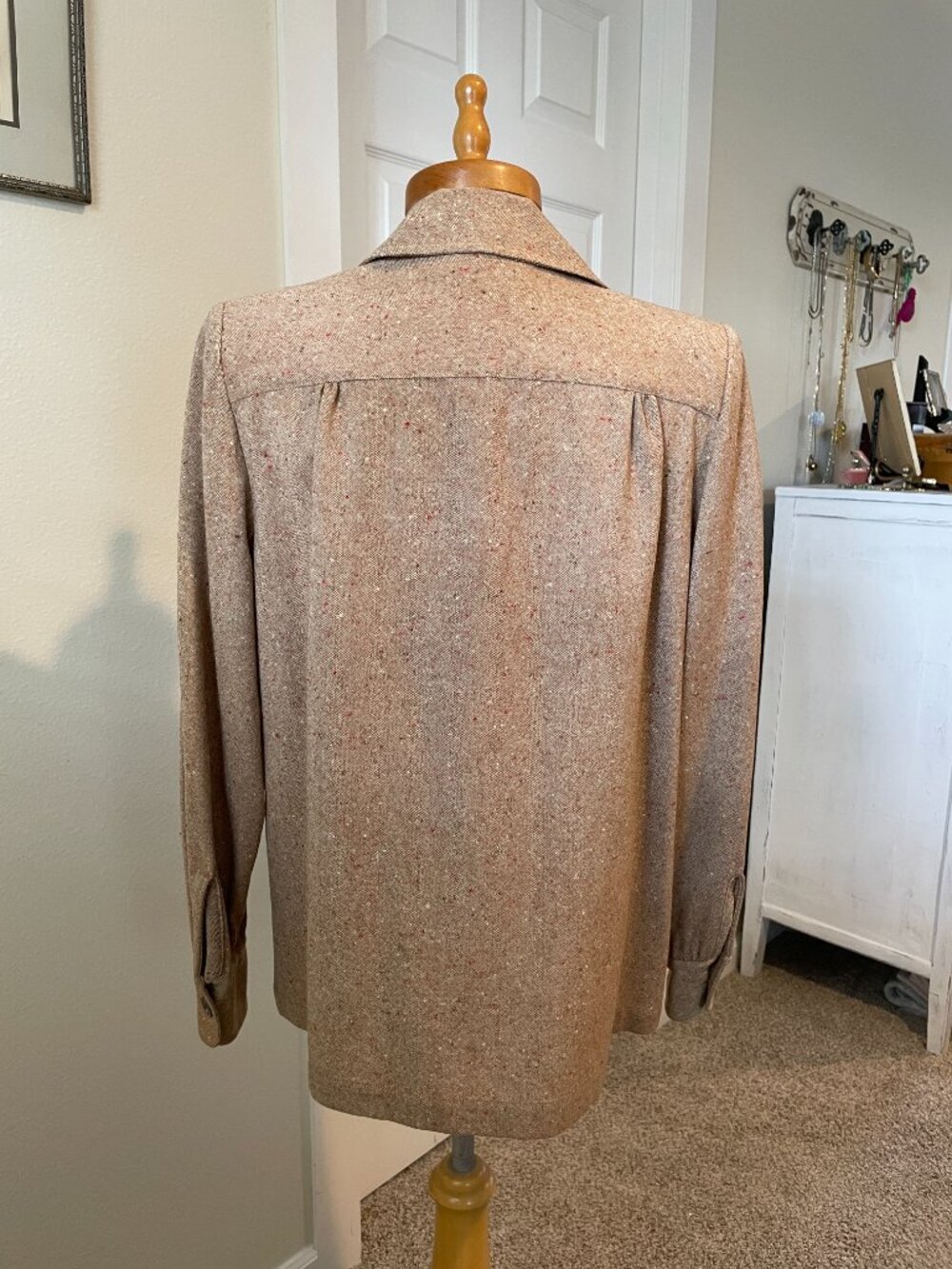 Vintage Pendleton 49er Jacket in Tan/Beige Red White Flecked Specs Wool - Picture 3 of 6